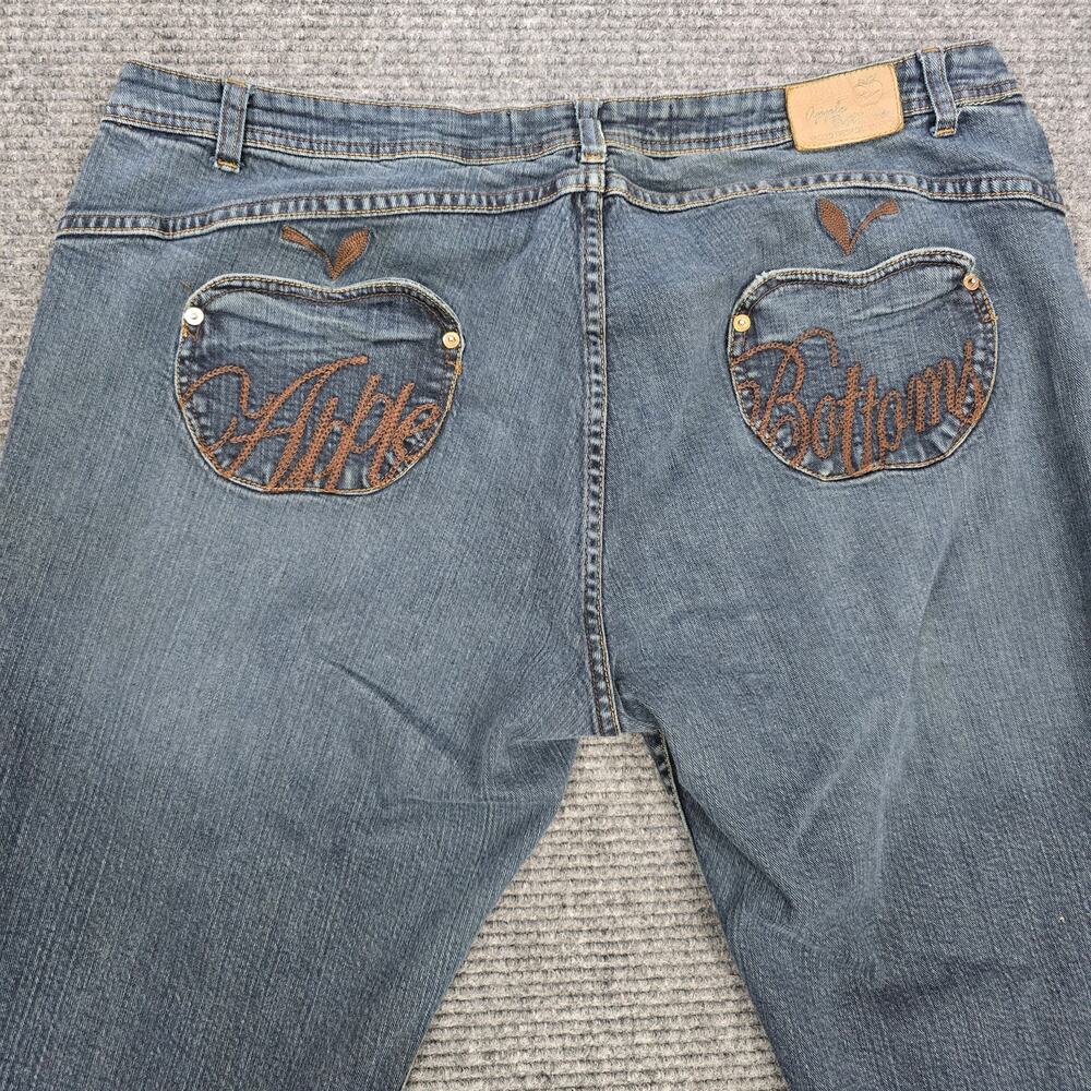Apple Bottoms Jeans Womens 21/22 Measures 40x29 Blue Embroidered Pockets